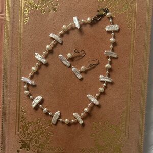 Elegant Pearl Necklace and Earring Set